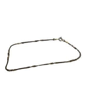 925 Sterling Silver Italy Braided Gold Bracelet Signed YGI Thin Lightweight